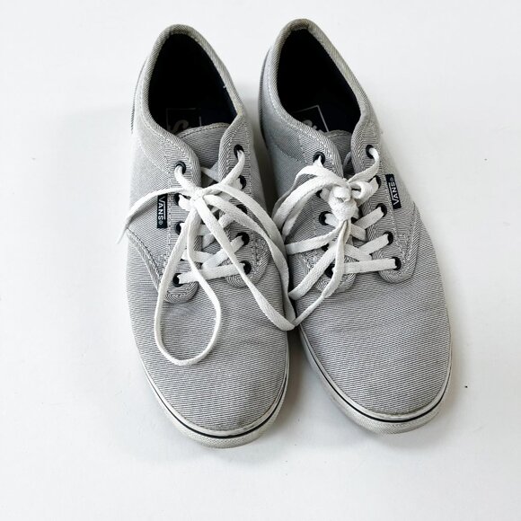 Vans Original Blue and White Stripped Boat Sneakers - Picture 6 of 11